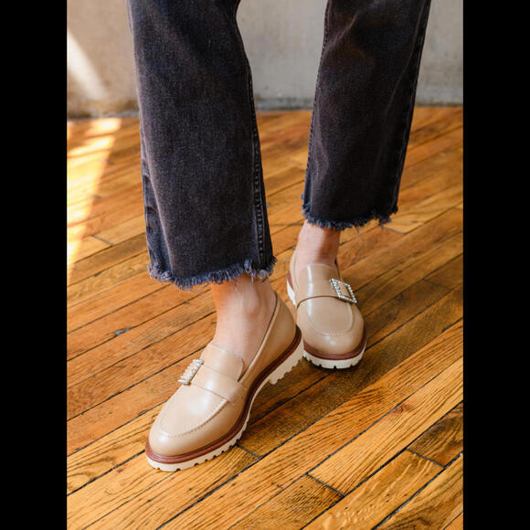 Able Shoes - Anthropologie Able Reese Loafer rhinestone buckle details  New
